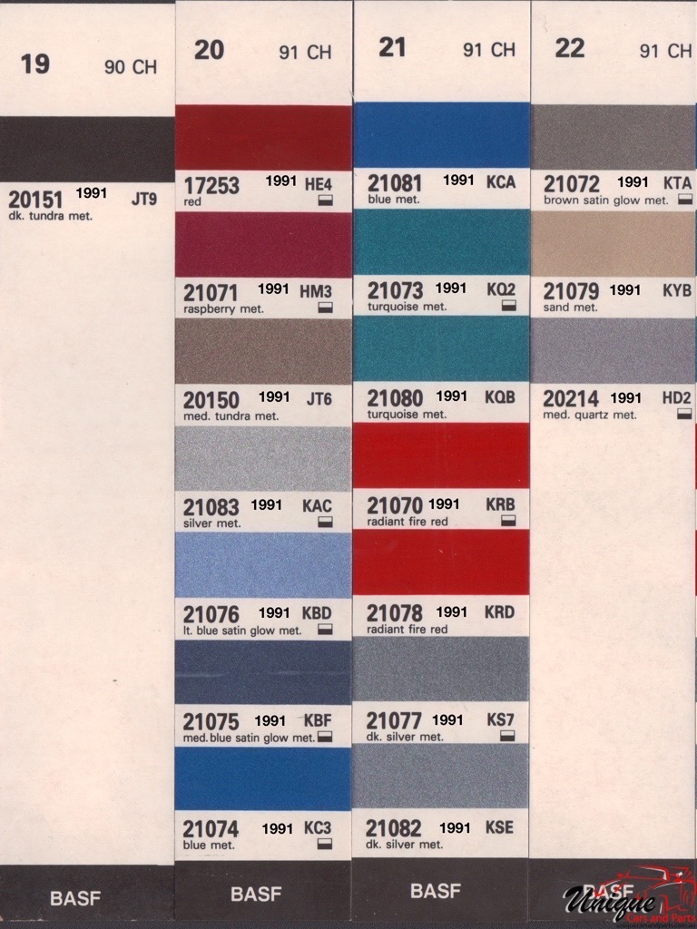 1991 Chrysler Paint Charts RM 4